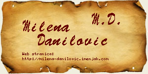 Milena Danilović vizit kartica